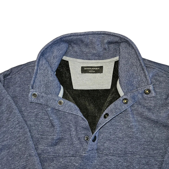 Banana Republic Men's Blue 1/4 Button Sweater Size XL - Picture 5 of 7